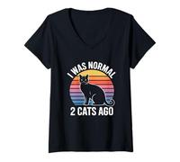 Women's I was Normal 2 Cats Ago V-Neck T-Shirt