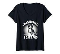 Women's I was Normal 2 Cats Ago V-Neck T-Shirt