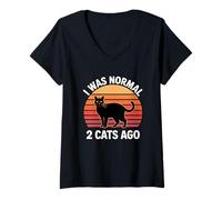 Women's I was Normal 2 Cats Ago V-Neck T-Shirt
