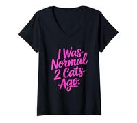 Women's I was Normal 2 Cats Ago V-Neck T-Shirt
