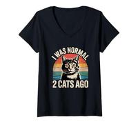 Women's I was Normal 2 Cats Ago V-Neck T-Shirt