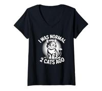 Women's I was Normal 2 Cats Ago V-Neck T-Shirt