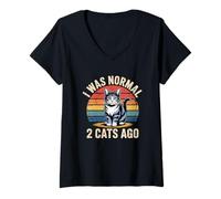 Women's I was Normal 2 Cats Ago V-Neck T-Shirt