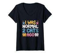 Women's I was Normal 2 Cats Ago V-Neck T-Shirt