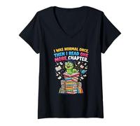 Women's I was Normal Once Then I Read One More Chapter Bookworm V-Neck T-Shirt