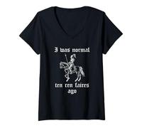 Women's I was Normal Ten Ren Faires Ago Ren Faire V-Neck T-Shirt