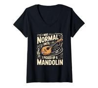 Women's I was Normal Until I Picked Up A Mandolin Music V-Neck T-Shirt