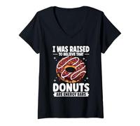 Women's I was Raised to Believe that Donuts are Energy Bars V-Neck T-Shirt