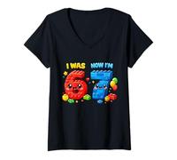Women's I was Six Now I'm Seven 6 7 Building Blocks 67 Meme 7th Bday V-Neck T-Shirt