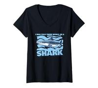 Womens I Was Told There Would Be a Shark Funny Ocean Lovers V-Neck T-Shirt