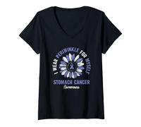 Womens I Wear Periwinkle For Myself Stomach Cancer Awareness V-Neck T-Shirt