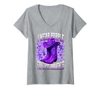 Women's I Wear Purple for Lupus Awareness V-Neck T-Shirt