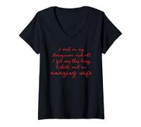 Womens I Went On My Honeymoon and All I Got This Bride Meme Design V-Neck T-Shirt