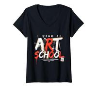 Women's I Went to Art School Creative Aesthetic Student V-Neck T-Shirt