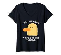 Women's I Will Not Accept A Life I Do Not Deserve V-Neck T-Shirt
