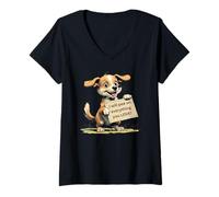 Womens I Will Pee On Everything You Love Cute Puppy Tinkle Fun V-Neck T-Shirt