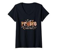 Womens I Will Praise Him in Every Season Psalm 146:2 V-Neck T-Shirt
