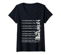 Womens I Will Read Books On A Boat & Everywhere Reading Book Lover V-Neck T-Shirt