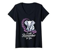 Womens I Will Remember for You Elephant Lovers Sentimental Moment V-Neck T-Shirt