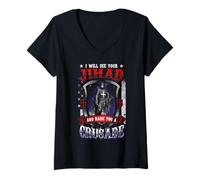 Womens I will see your Jihad and raise you a Crusade V-Neck T-Shirt
