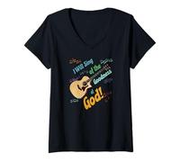 Womens I Will Sing of The Goodness of God - Acoustic Guitar V-Neck T-Shirt