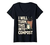 Women's I Will Turn This Into Compost Frog Garden V-Neck T-Shirt