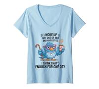 Women's I Woke Up Got Out of Bed and Had Coffee Design V-Neck T-Shirt