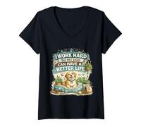 Women's I Work Hard So My Dog Can Have A Better Life Funny V-Neck T-Shirt