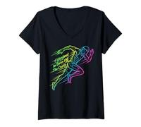 Women's I Workout to Burn Off The Crazy Sprinter Running Track V-Neck T-Shirt