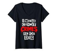 Women's I Would Commit Crimes for This Dog V-Neck T-Shirt