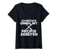Women's I Would Like to Work Once with Professionals Craftsmen V-Neck T-Shirt