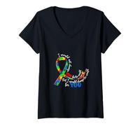 Women's I Would Not Change You for The World Autism Awareness V-Neck T-Shirt