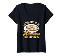Womens I Would Trade My Sister For Pupusas A Sarcastic Spanish Idea V-Neck T-Shirt