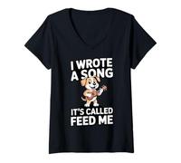 Women's I Wrote A Song It's Called Feed Me Dog V-Neck T-Shirt