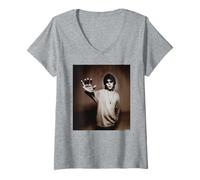 Womens Ian Brown Stone Roses Singer By Simon Fowler V-Neck T-Shirt