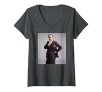 Womens Ian Carmichael TV Radio Actor Duffy Archive Photography V-Neck T-Shirt