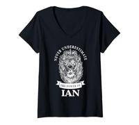 Womens Ian Gift Name Lion V-Neck T-Shirt