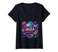 Womens Ibiza Party outfit - Vibrant Beach Vibes for Nightlife V-Neck T-Shirt