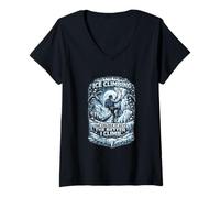 Women's Ice Climbing The Colder It Gets, The Better I Climb V-Neck T-Shirt