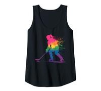 Womens Ice Hockey Girl Color Splash Skater Pride Winter Sports Tank Top