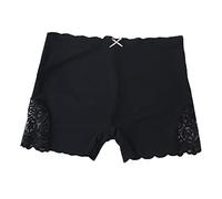Women's Ice Silk Boyshort Underwear Lace Smooth Underpants Cute Panties Soft Seamless Cheeky Bikini Panties Boxers High Waisted Full Coverage Hipsters Briefs Butt Lifting Black