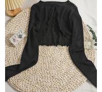 Women's Ice Silk Cardigan Lightweight Open Front Knit Sweater Thin Summer Beach Cover Up Casual Office Bolero Jacket,For Spring Autumn(M Black)