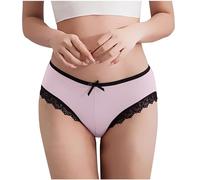 Womens Ice Silk Knickers High Waist Tummy Control Underwear Lace Bow Thin Oversized Briefs Teen Girl Solid Seamless Hip Lift Sexy Briefs Fashion Panties Everyday Comfortable Soft Breathable Underpants