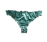 Women's Ice Silk Seamless Panties Low Waist Satin Briefs Smooth Breathable Underwear Solid Color Lingerie for Daily Sleep Lounge Wear Light Gold Pink Black(L Green)