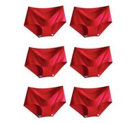 Womens Ice Silky Underwear Sexy Seamless Panties Low Waist Ladies Hipster Bikini Briefs 6Packs (UK, Numeric, 12, 14, Regular, Regular, Red)