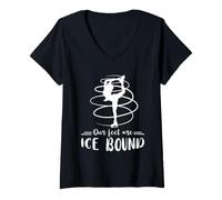 Women's Ice Skating Feet Ice Bound Figure Skater Figure Skating V-Neck T-Shirt