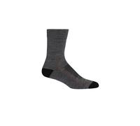 Womens Icebreaker Hike+ Light Crew (Gritstone Hthr/black/clay) Socks
