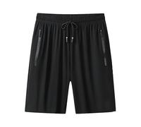 Women's Iced Active Summer Shorts for Women Women's Black Short Ice Silk Stretch Short with Zipper Pockets Unisex Stretch Quick-Drying Shorts