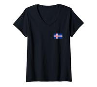 Womens Iceland Flag Graphic for Men Women Kids V-Neck T-Shirt