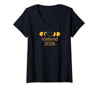 Women's Iceland Total Solar Eclipse 2026 Path of Totality Tops, Gear V-Neck T-Shirt